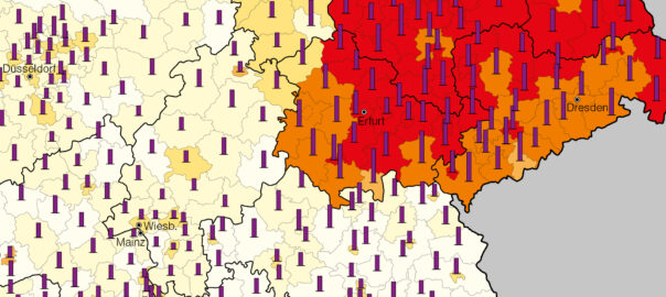 Kartenausschnitt der nichtehelichen Geburten 1996/2006