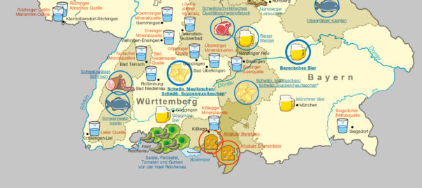 Kartenausschnitt Lebensmittel mit geschützter Geographie