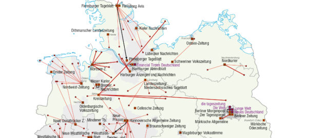 Kartenausschnitt zu Kooperationen in der Tagespresse 2008