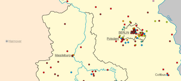 Kartenausschnitt Ostdeutsche Buchverlage um 2009