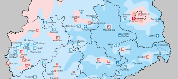Kartenausschnitt Regionale Polarisierung der demographischen Entwicklung 2004 - 2008