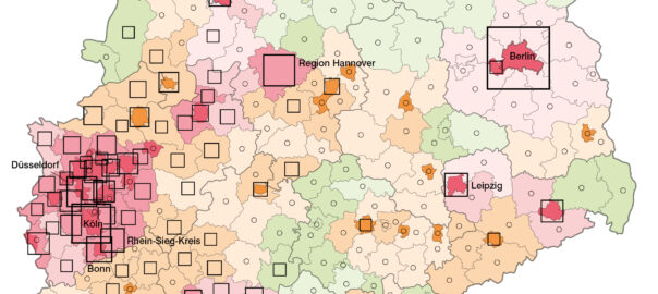 Kartenausschnitt .de - Domains 2009