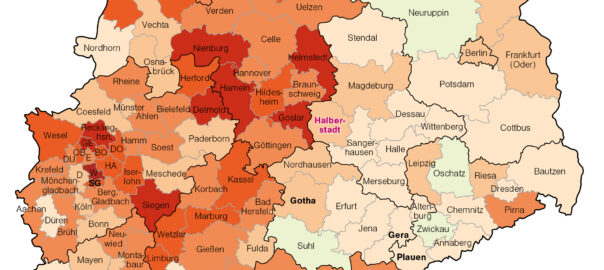 Kartenausschnitt Lehrstellensituation 2010
