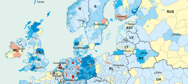 Kartenausschnitt Sexualproportion der 20- bis 24-Jährigen 2008