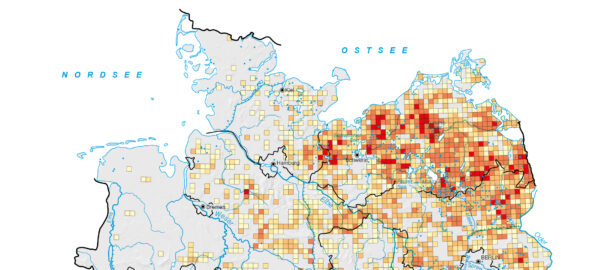 Kartenausschnitt Verbreitung und Dichte des Kranichs 2008