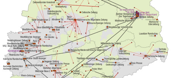 Kartenausschnitt Kooperationen in der Tagespresse 2012