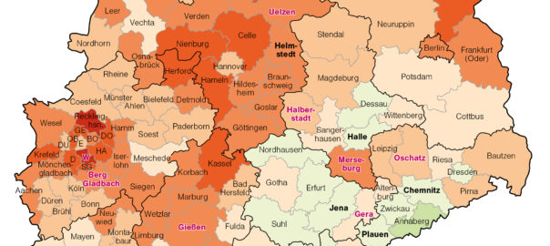 Kartenausschnitt Lehrstellensituation 2012