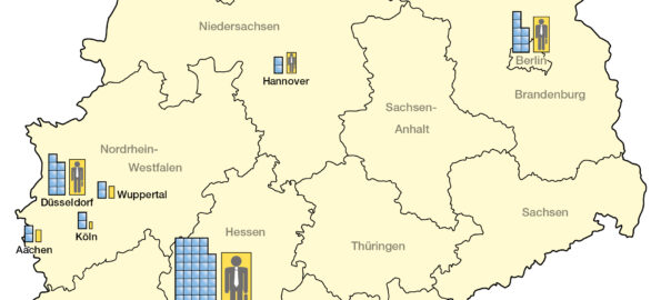 Kartenausschnitt Private-Equity-Gesellschaften mit Transaktionen in Deutschland 2012/2013