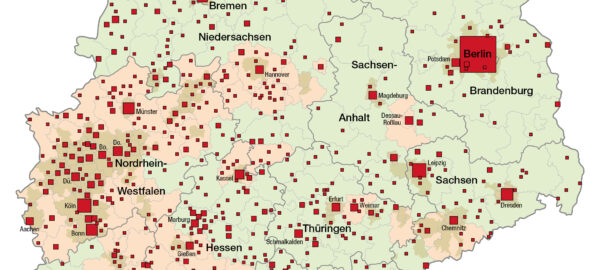 Kartenausschnitt Genossenschaftsgründungen 2007–2015