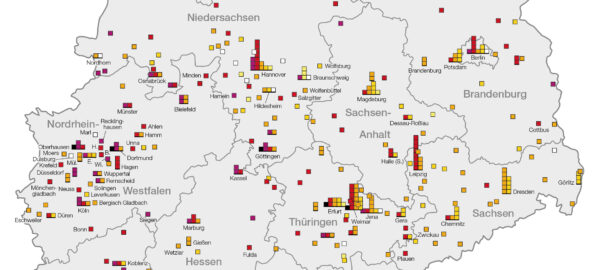 Kartenausschnitt Alter der soziokulturellen Zentren und Initiativen