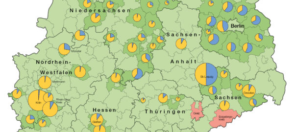 Kartenausschnitt Einwohnerentwicklung durch Wanderungen 2014–2016