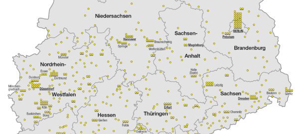 Kartenausschnitt Brauereistandorte 2017