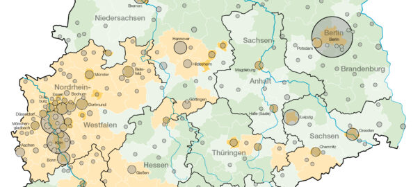 Kartenausschnitt Coworking Spaces 2021