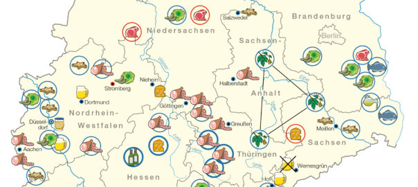 Kartenausschnitt Lebensmittel mit geschützter geographischer Herkunft