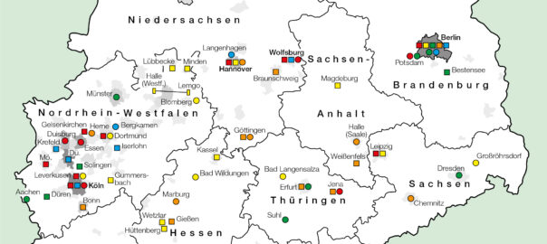 Kartenausschnitt Erstligavereine 2017/2018